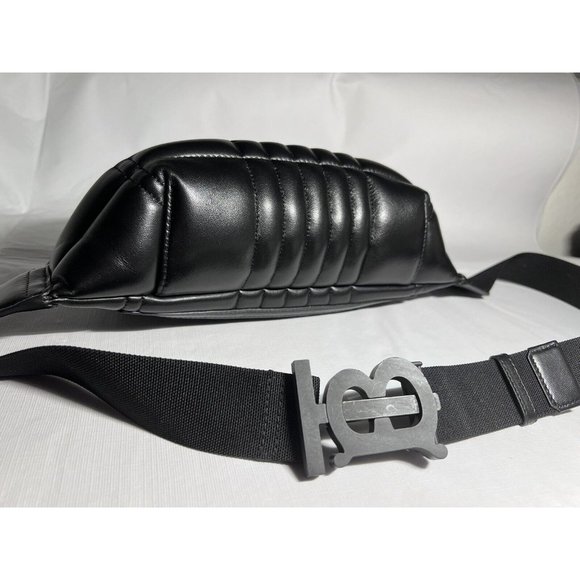 BURBERRY Black Sonny Leather TB Quilted Belt Bum Bag Crossbody Unisex RSP $1,350 - Picture 13 of 16